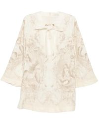 Zimmermann - Tie Neck Tunic Dress - Lyst