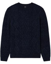 ARMANI EXCHANGE - Cable-Knit Crew-Neck Sweater - Lyst