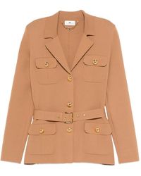 Elisabetta Franchi - Veste Boutonnée À Taille Ceinturée - Lyst
