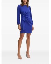 DKNY - Puff-Sleeve Tie-Front Mini Dress - Lyst