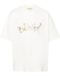 UNTITLED ARTWORKS - Tee Flower Lettering Cotton T-shirt - Lyst