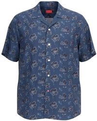 Isaia - Floral-Print Short-Sleeve Shirt - Lyst