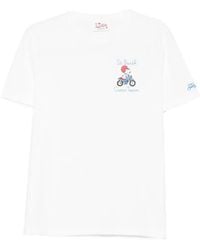 MC2 Saint Barth - Classic Fit Cotton Jersey T-Shirt Portofino With Chi Non Muore Poi Ribeve Embroidery - Lyst