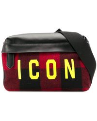 DSquared² Icon Plaid Belt Bag - Red
