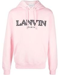 Lanvin - Hoodie Met Geborduurd Logo - Lyst
