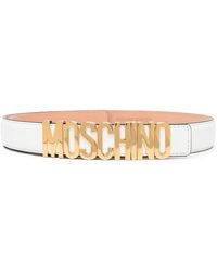 Moschino - Logo-plaque Leather Belt - Lyst