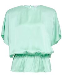 Stella McCartney - Elasticated Satin Blouse - Lyst