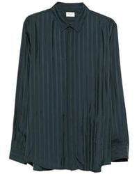 Saint Laurent - Striped Long-Sleeve Shirt - Lyst