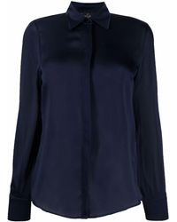 Carine Gilson Long-sleeve Silk Shirt - Blue