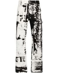McQueen - Patchwork Denim Workwear Jeans For - Lyst