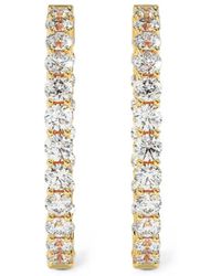 Diamond Essentials - Hoop-Design Diamond Earrings - Lyst