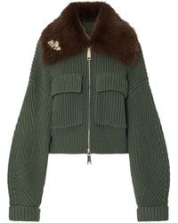 Liu Jo - Wool Bomber Jacket With Teddy Collar - Lyst