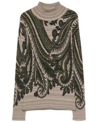 Etro - Paisley-Print High-Neck Sweater - Lyst