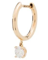 Anita Ko - 18Kt Drop-Diamond Hoop Earring - Lyst