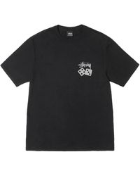 Stussy Skull & Bones Pigmented Dyed T-shirt in Black for Men