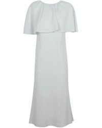 Roland Mouret - Robe À Encolure Froncée Et Cape Superposée - Lyst