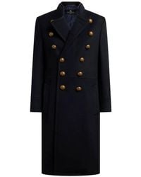 Etro - Double-Breasted Wool-Blend Cloth Coat - Lyst