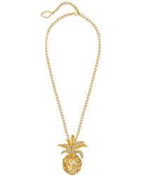 Oscar de la Renta - Pineapple Pavé Pendant Necklace - Lyst