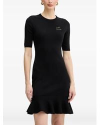 ARMANI EXCHANGE - Ruffled Short-Sleeve Mini Dress - Lyst