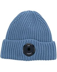 C.P. Company - Lens-detail Ribbed Wool Beanie - Lyst