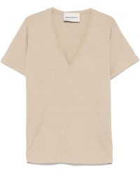 Amaranto - Linen-Blend T-Shirt - Lyst