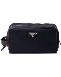 Prada - Speedrock Re-Nylon Clutch Met Leren Afwerking - Lyst