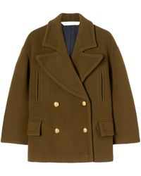 Palm Angels - Palm-embroidery Double-breasted Coat - Lyst