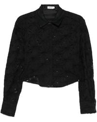 Jonathan Simkhai - Floral-Print Cropped Blouse - Lyst