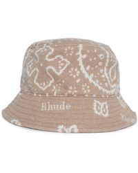 Rhude - Intarsia-knit Bucket Hat - Lyst