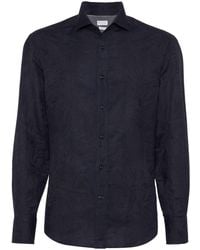 Brunello Cucinelli - Patterned-jacquard Long-sleeve Shirt - Lyst