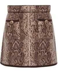 Cara Cara - Dayton Snakeskin-Print Mini Skirt - Lyst