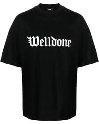 we11done - Logo-Print Cotton T-Shirt - Lyst
