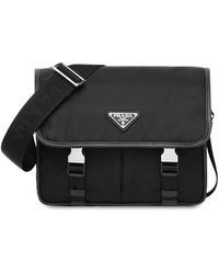 Prada - Small Re-nylon And Saffiano Leather Shoulder Bag - Lyst