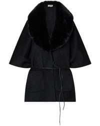 Liu Jo - Synthetic-Shearling Poncho - Lyst