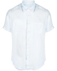 120% Lino - Slub-Texture Short-Sleeved Linen Shirt - Lyst