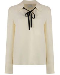 St. John - Long-sleeve Blouse - Lyst