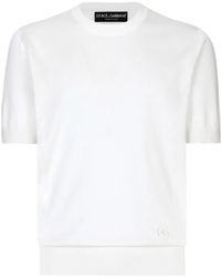 Dolce & Gabbana - Logo-Embroidered Silk Knitted Top - Lyst