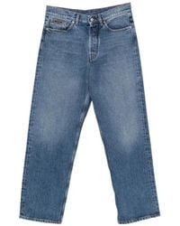 Moncler - Logo-Patch Straight-Leg Jeans - Lyst