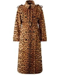 Roberto Cavalli - Jaguar-Print Belted Trench Coat - Lyst