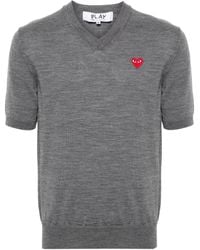 COMME DES GARÇONS PLAY - Heart-Patch Wool Jumper - Lyst