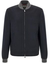Brunello Cucinelli - Cashmere Zip-Up Bomber Jacket - Lyst