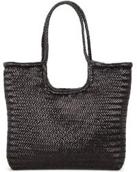 Dragon Diffusion - Ns Diagonal Triple Jump Woven Leather Tote Bag - Lyst