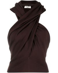 Saint Laurent - Hooded Twisted Wool Top - Lyst
