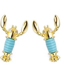 Eshvi - Lobster-Motif Stud Earrings - Lyst