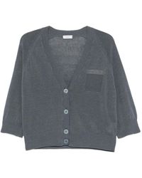 Peserico - Cardigan Orné De Perles À Manches Raglan - Lyst