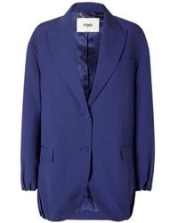 Fendi - Blazer Met Enkele Rij Knopen - Lyst