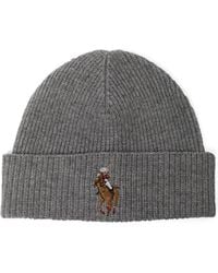 Polo Ralph Lauren - Embroidered Rib-Knit Beanie - Lyst
