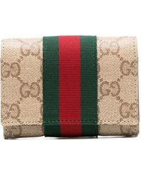 Gucci - Gg Supreme Web-Stripe Wallet - Lyst