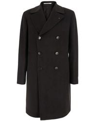 Tagliatore - Double-Breasted Long-Sleeve Coat - Lyst