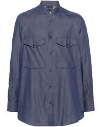 Emporio Armani - Camisa con cuello mao - Lyst